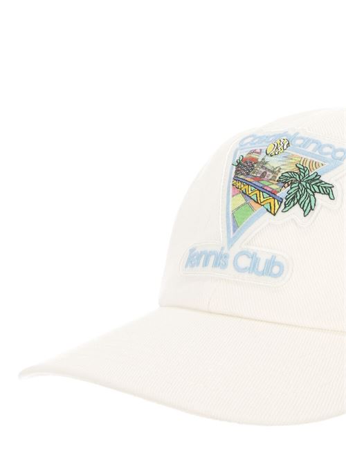 Cappello con deettagli applicati in twill di cotone Casablanca | AS24HAT00202AFRO CUBISM TENNIS CLUB